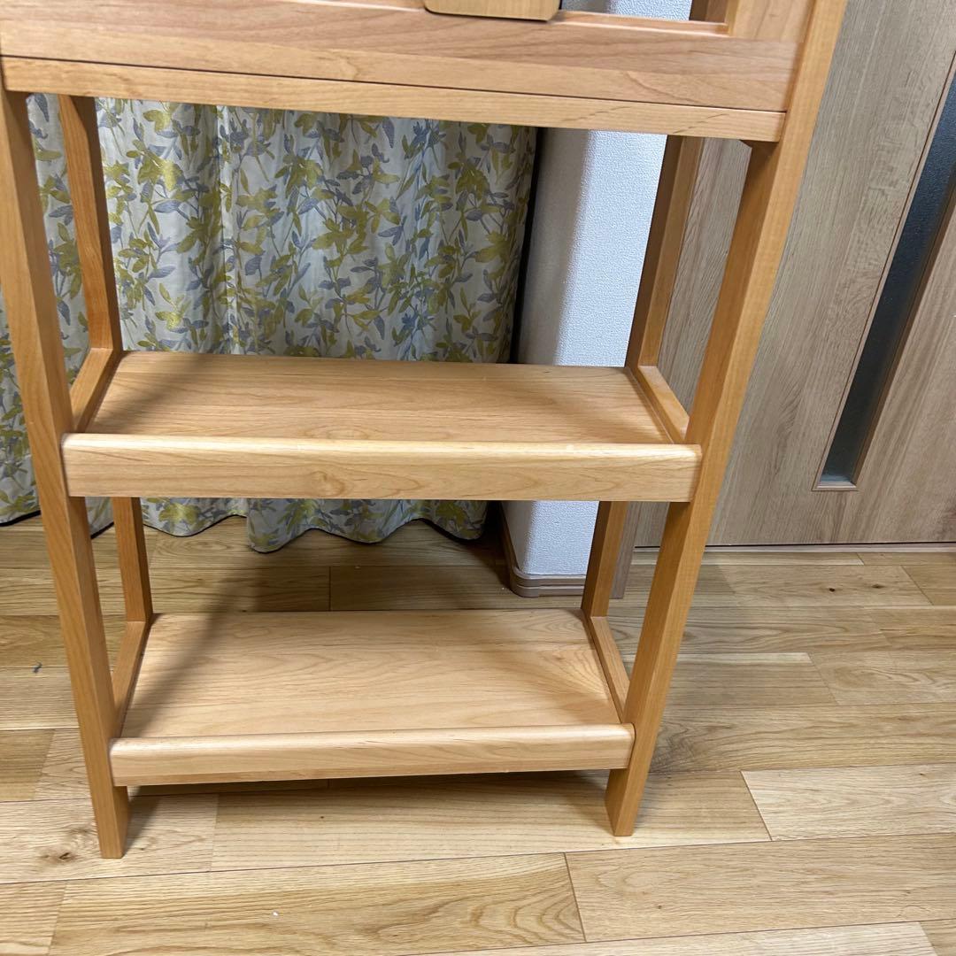 ISEEIKI 木製4段オープンシェルフ　学習　収納　本棚　一生紀