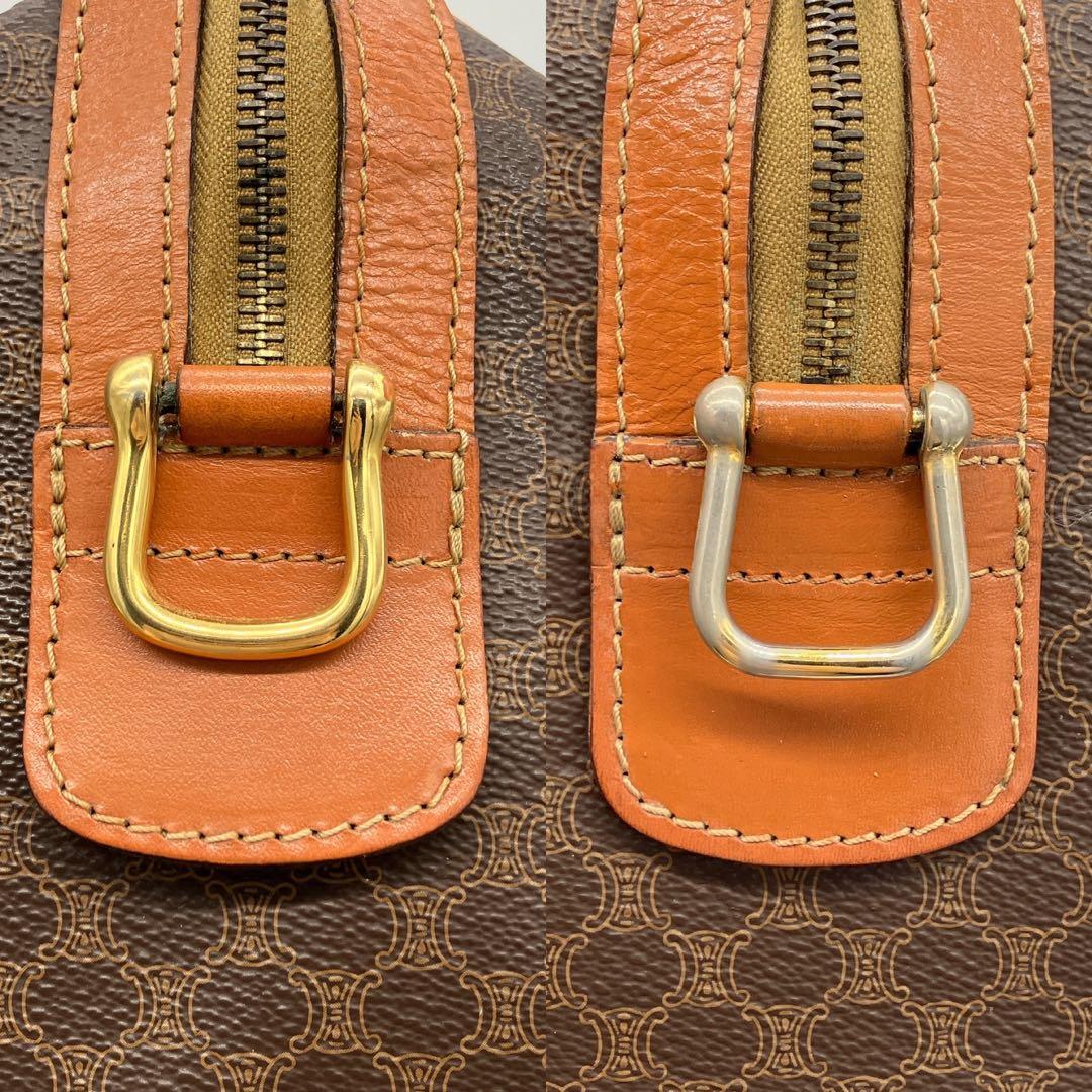 【CELINE】2wayボストンバッグ　マカダム柄　ゴールド金具　44cm