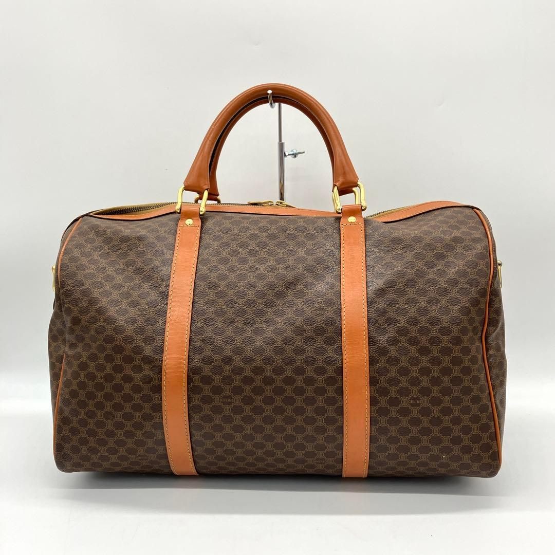 【CELINE】2wayボストンバッグ　マカダム柄　ゴールド金具　44cm