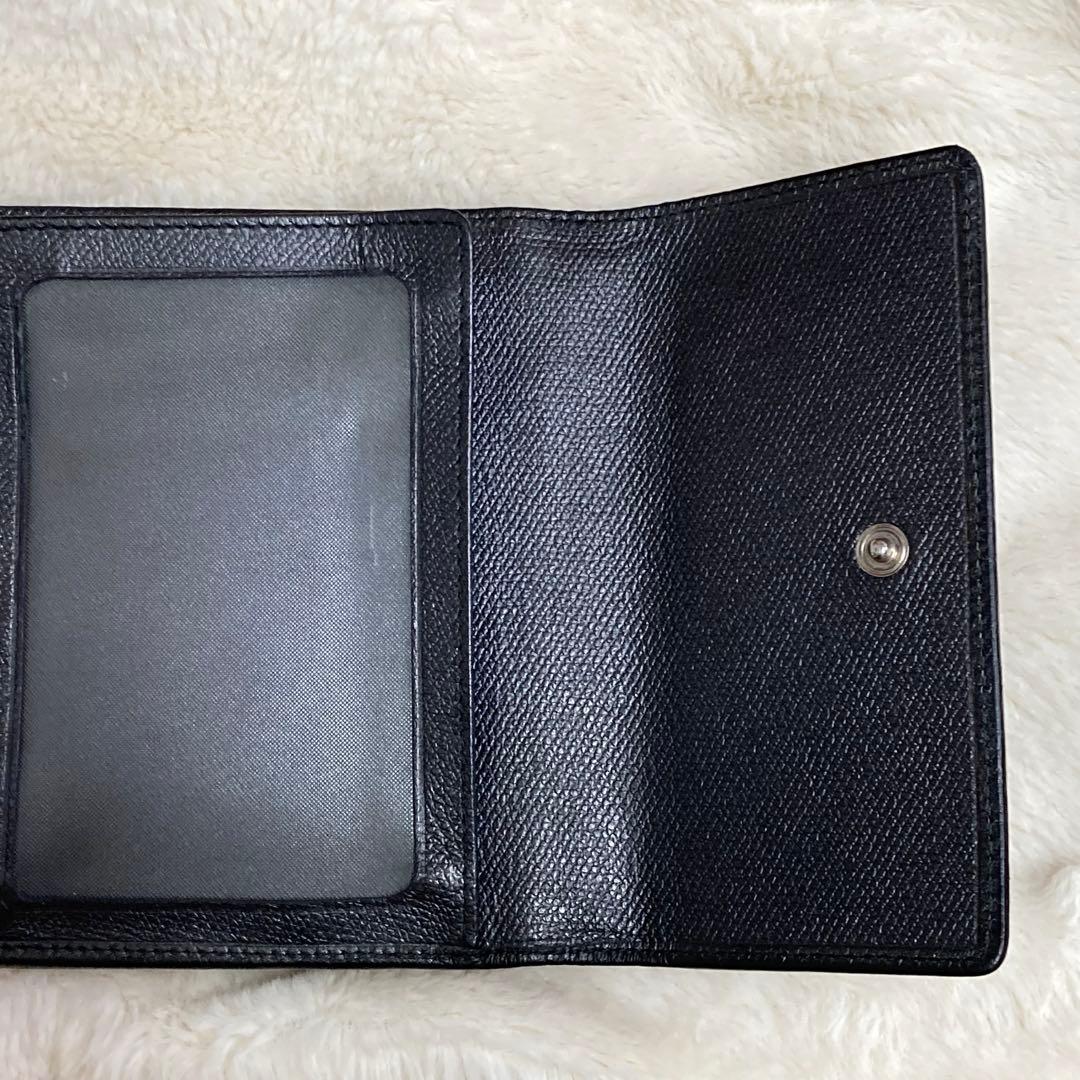 【美品】 CHANEL シャネル 三つ折り財布 レザー ブラック ココボタン