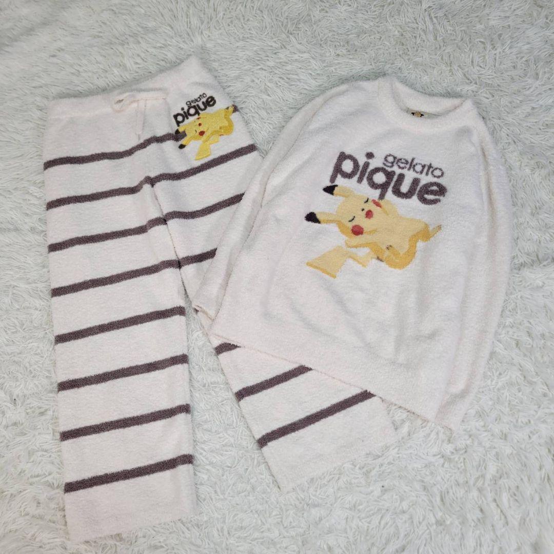 ジェラートピケ　ポケモンスリープ コラボ ピカチュウ 上下セット ルームウェア