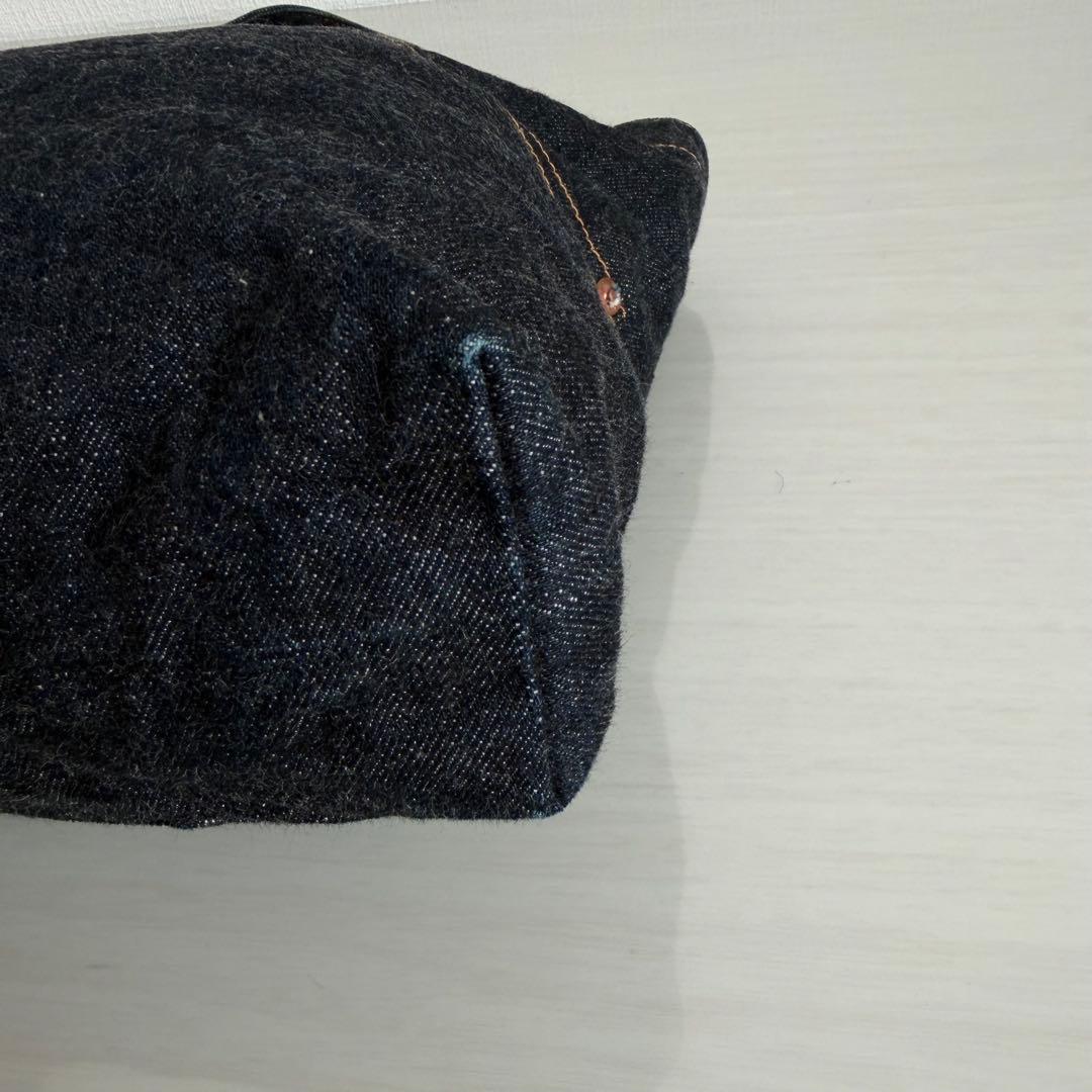 桃太郎ジーンズ　デニム　トートバッグ　出陣　濃紺　インディゴ　内側総柄　A4対応