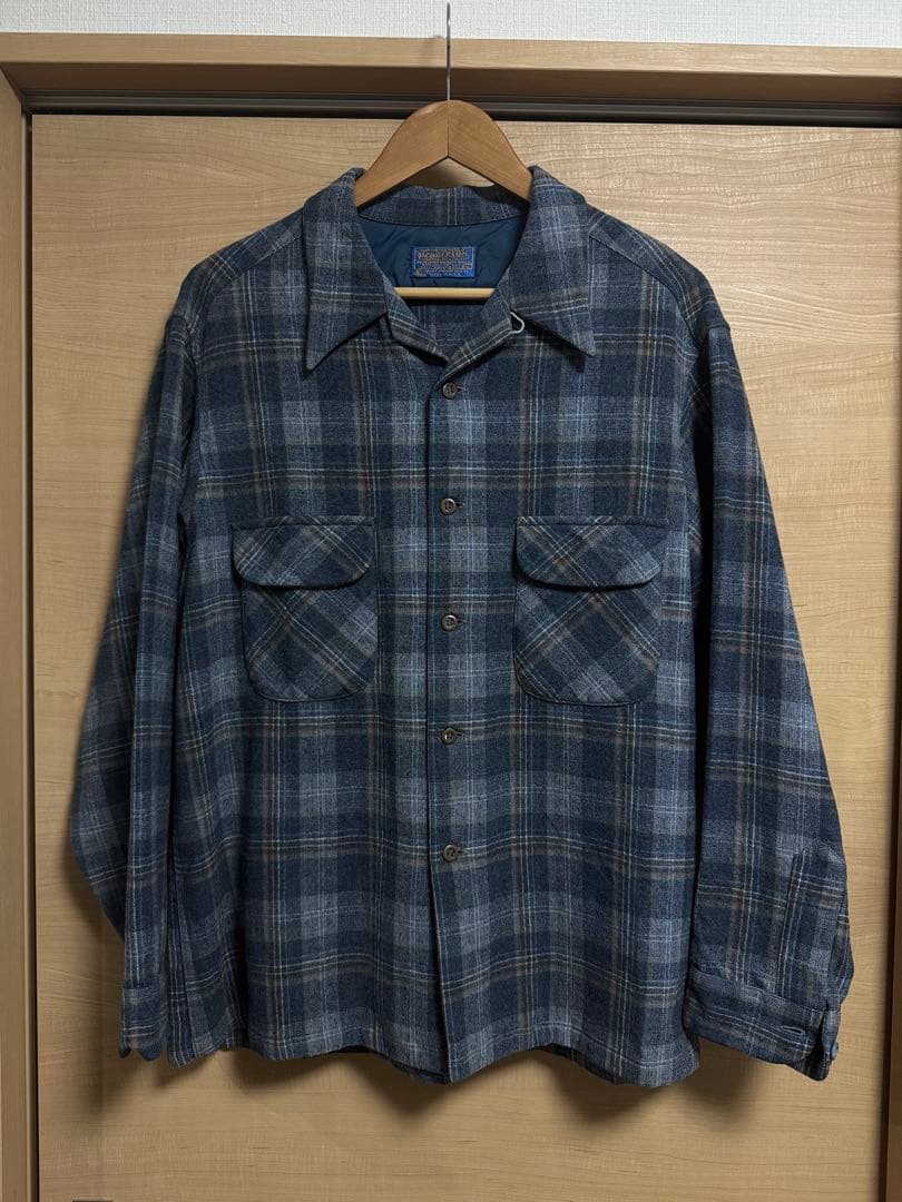 Pendleton 70's ボードシャツ 青