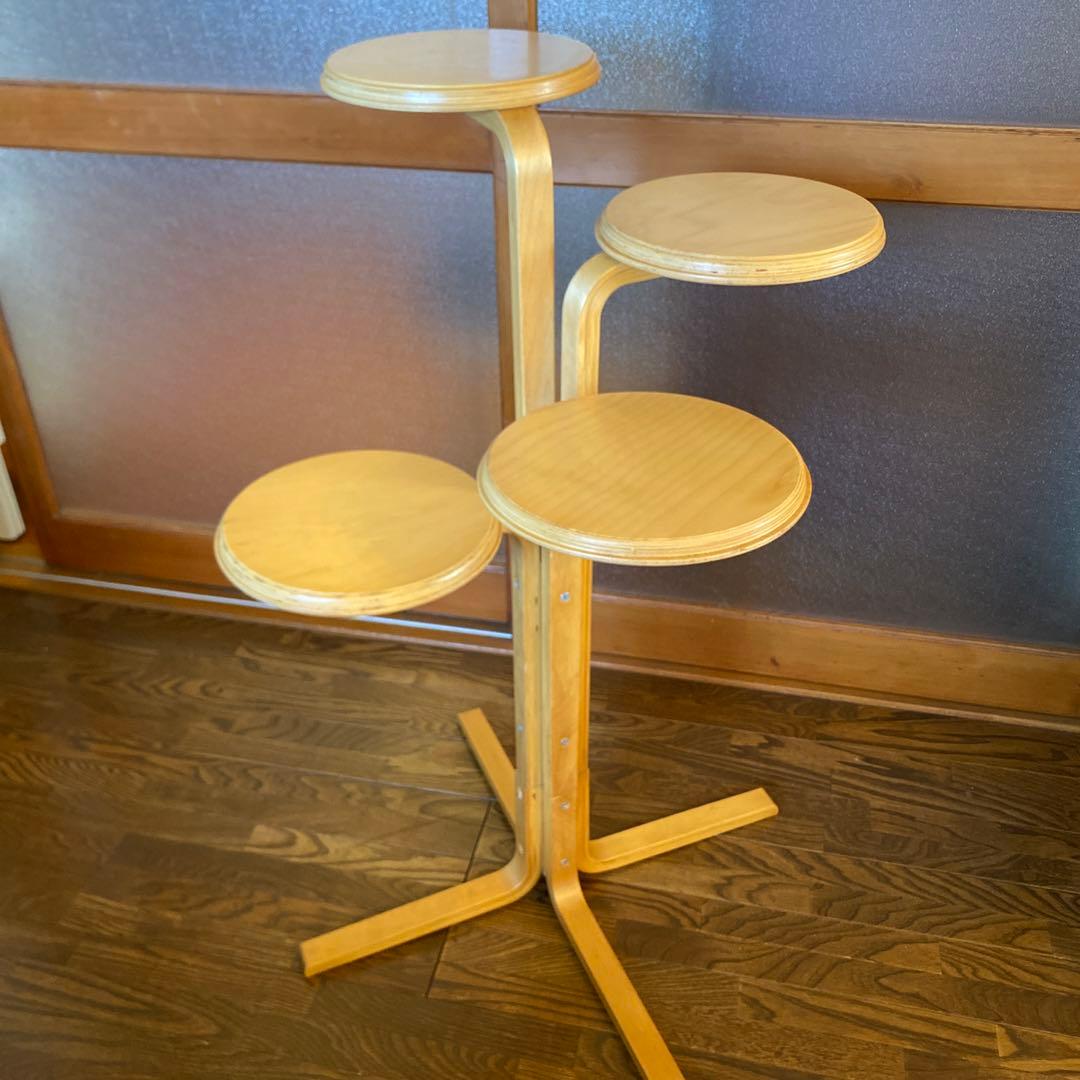 お洒落】木製4連フラワースタンド　小物置き　レトロ