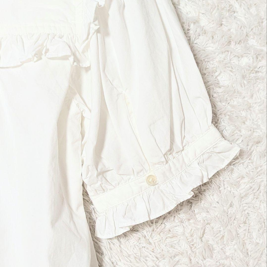 極美品◎デニムアンドサプライ ポロラルフローレン フリルブラウス 現行 M 白