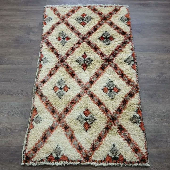 ヴィンテージラグ　モロッコ　手織り絨毯　トライバルラグ