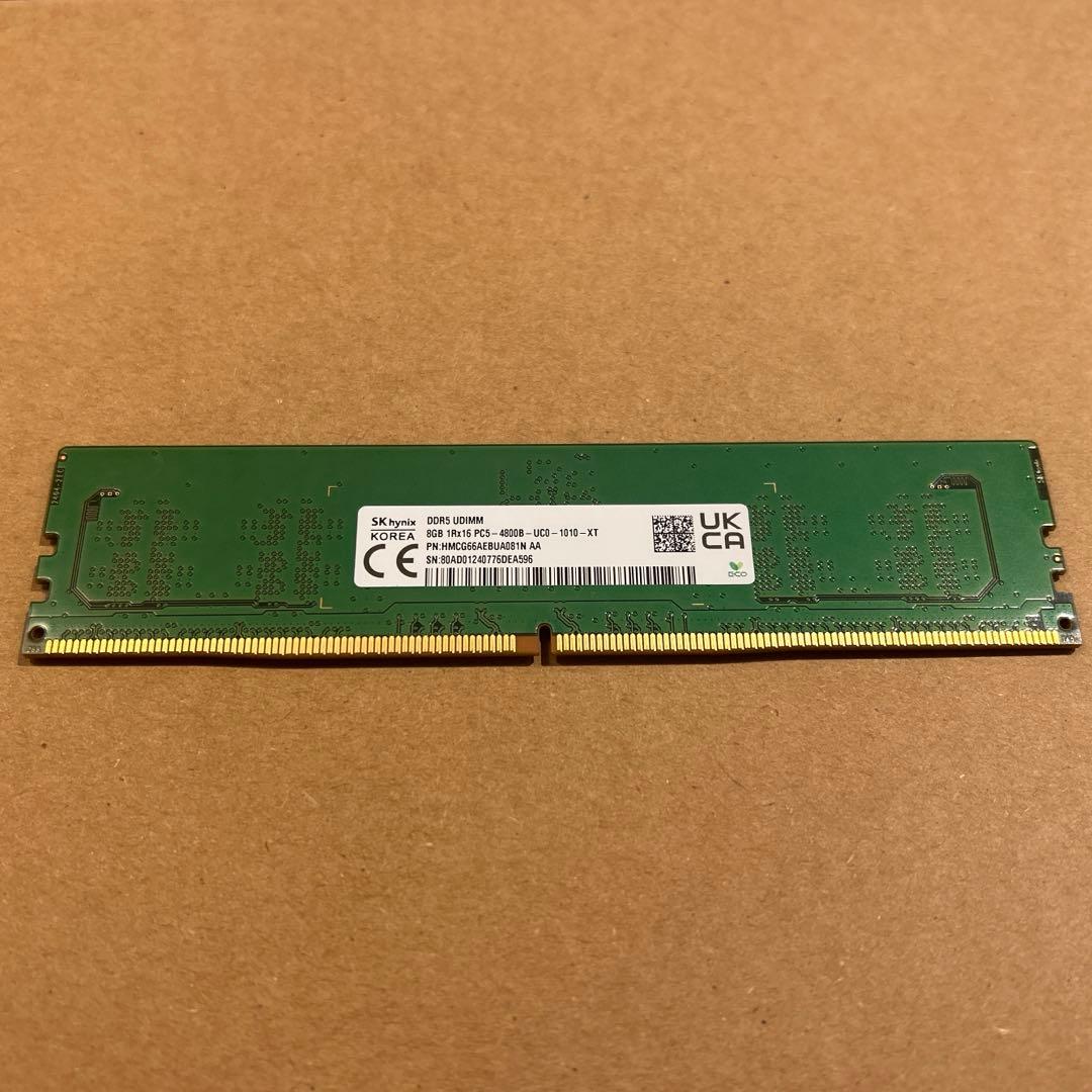 DDR5 UDIMM 8GB メモリー SKhynix PC5 4800B 1枚