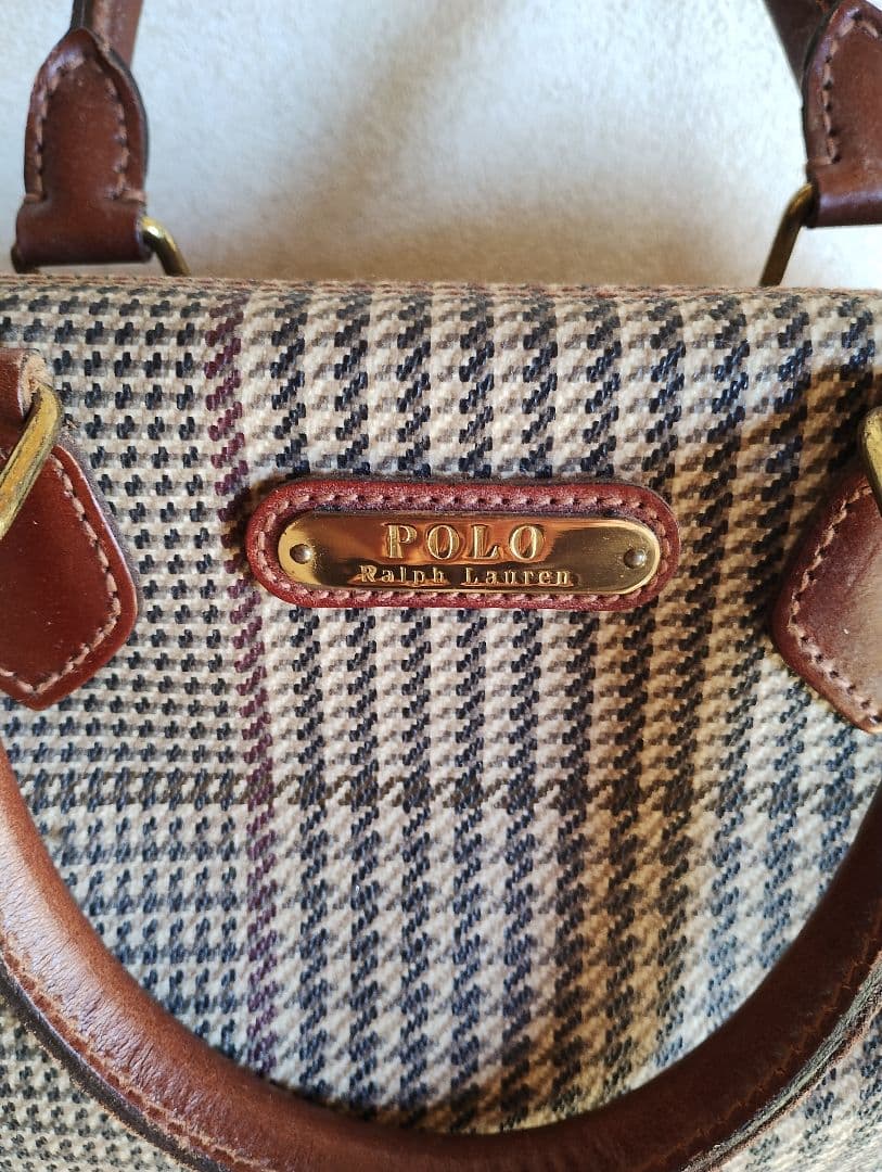 POLO ラルフローレン チェック柄 ボストンバッグ おむつ入れにも