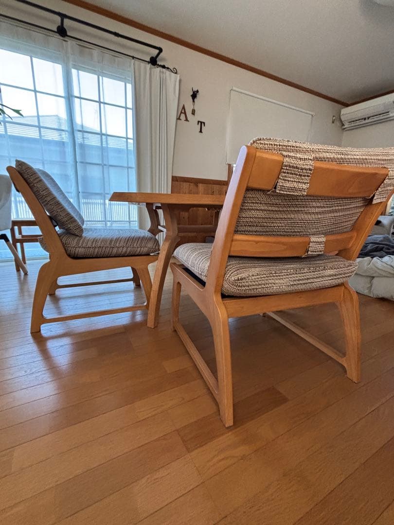 ナチュラルウッド ダイニングテーブルと椅子3脚セット