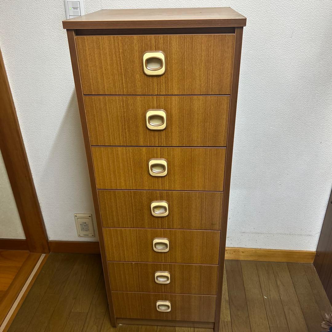 チェスト　タンス　7段　木目　昭和レトロ