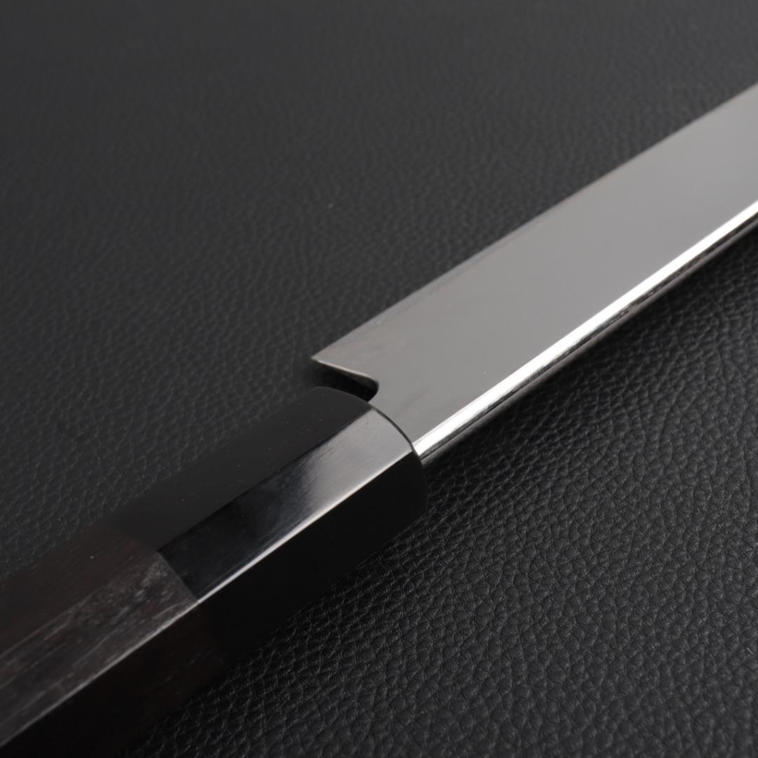 9824 切付柳刃包丁 尺一 刃は究極の切れ味 刺身包丁 黒檀黒水牛角八角柄