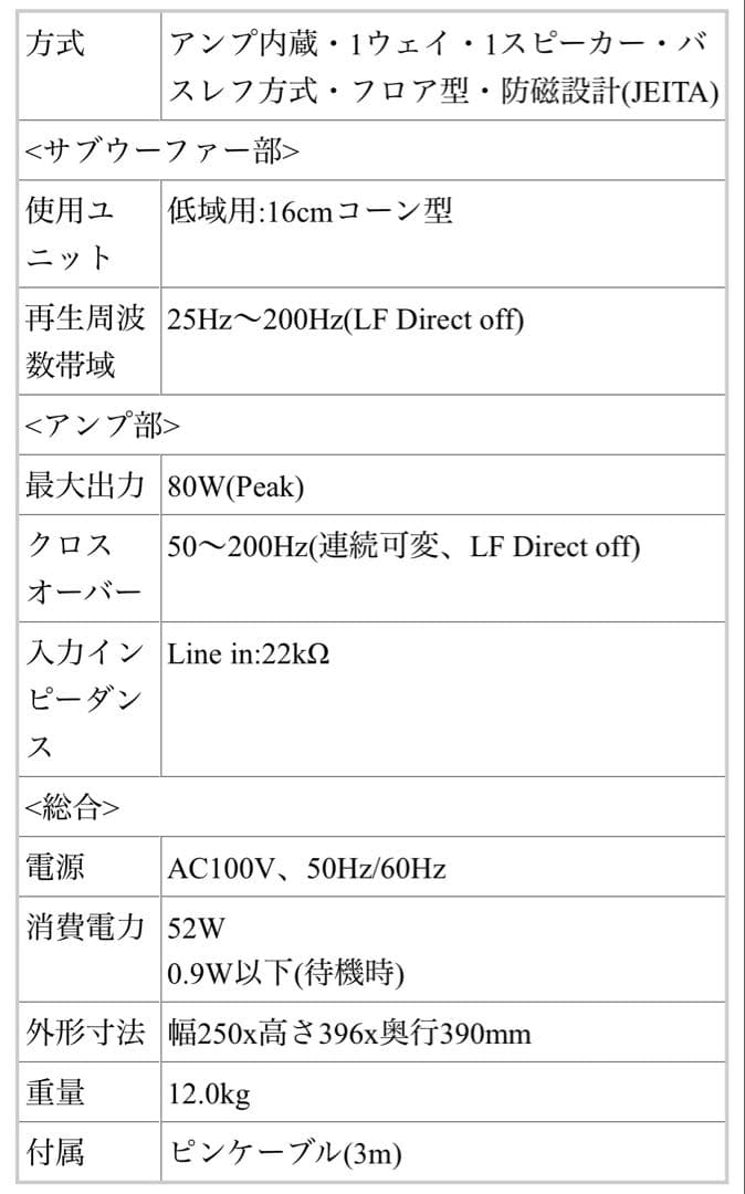 テラ&カラさま★DENON アクティブサブウーハー　DSW-33SG