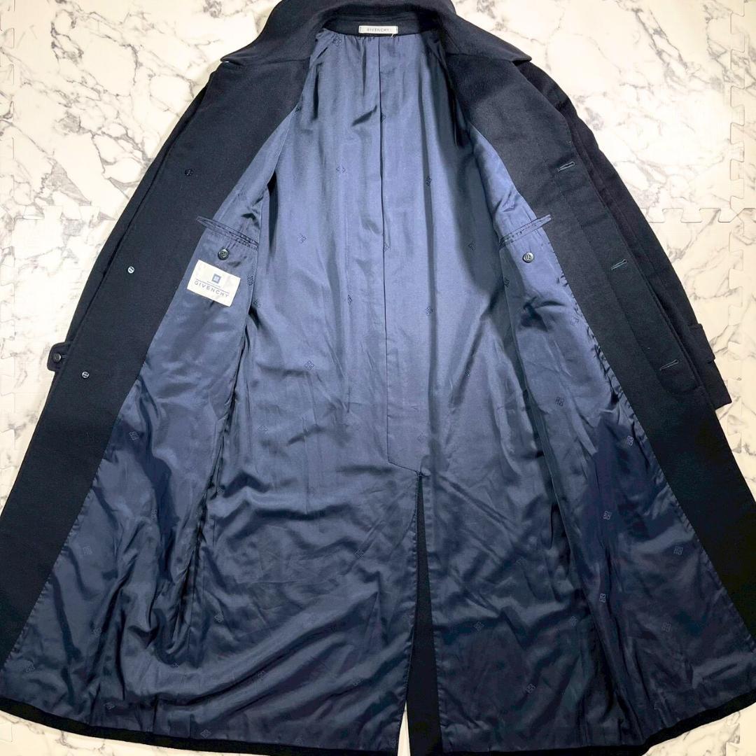 ✨極美品/カシミヤ100%✨(L) ●GIVENCHY ステンカラーコート 濃紺