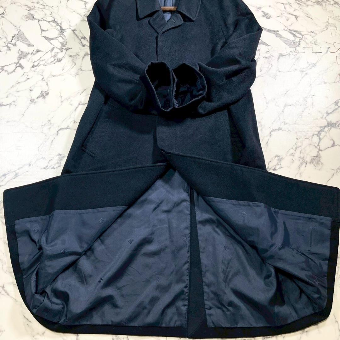 ✨極美品/カシミヤ100%✨(L) ●GIVENCHY ステンカラーコート 濃紺