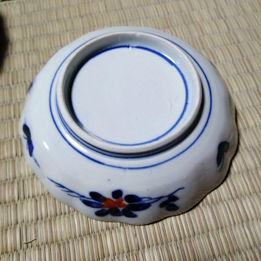 古伊万里　金彩輪花縁小皿　5枚　11.5cm　幕末～明治期
