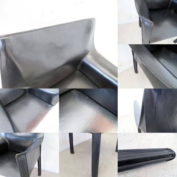 美品■Cassina■総革■413 Cab■キャブアームチェア■50.6万円■