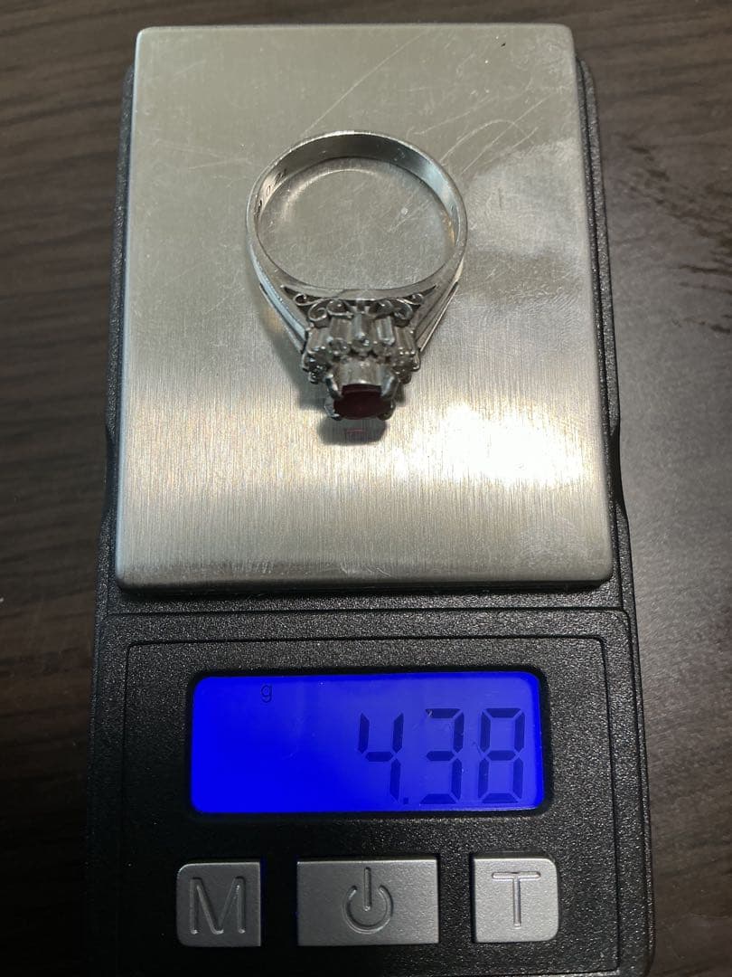 7*3様 刻印有り！本物保証！PT900 ルビー0.53ct ダイヤ0.24ct