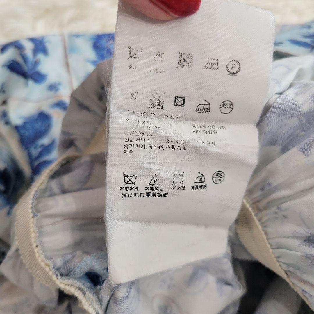 PRADA　プラダ　爽やか　ブルー　ワンピース　ドレス　フレア　可愛い　花柄