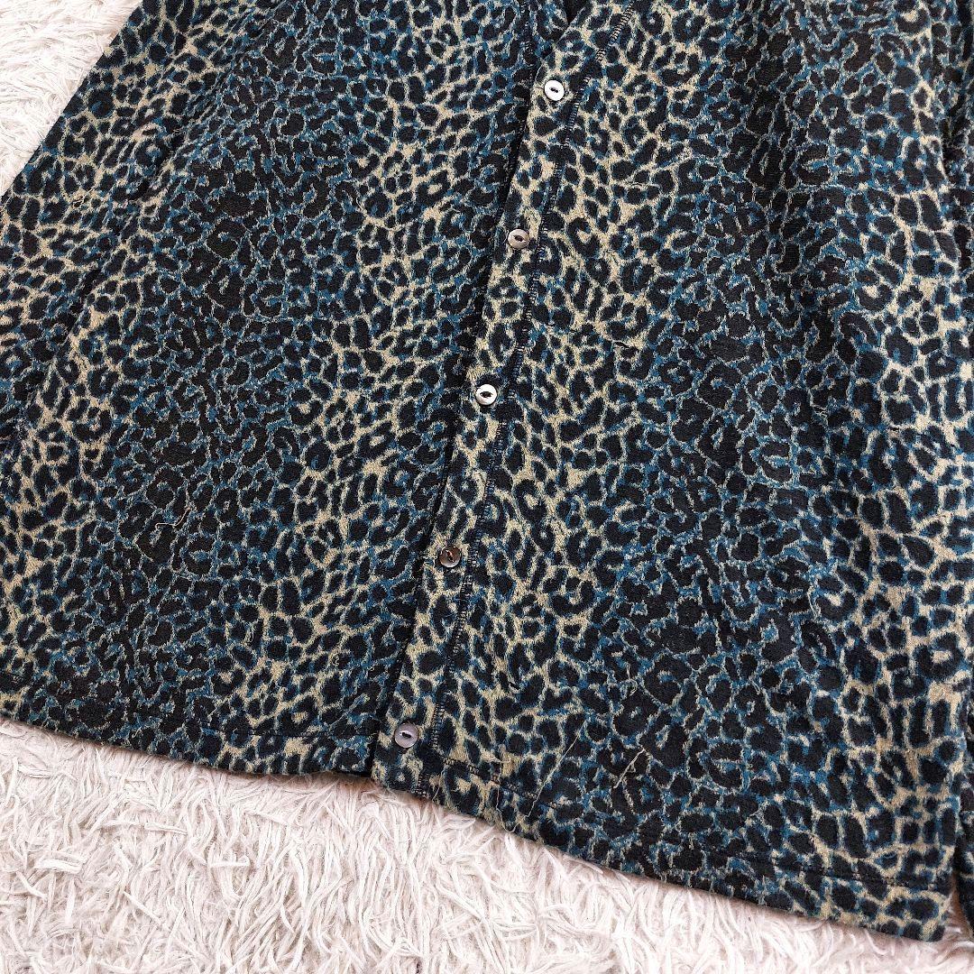 美品 Needles 近年 レオパード グラデーション 総柄 ニットガーディガン