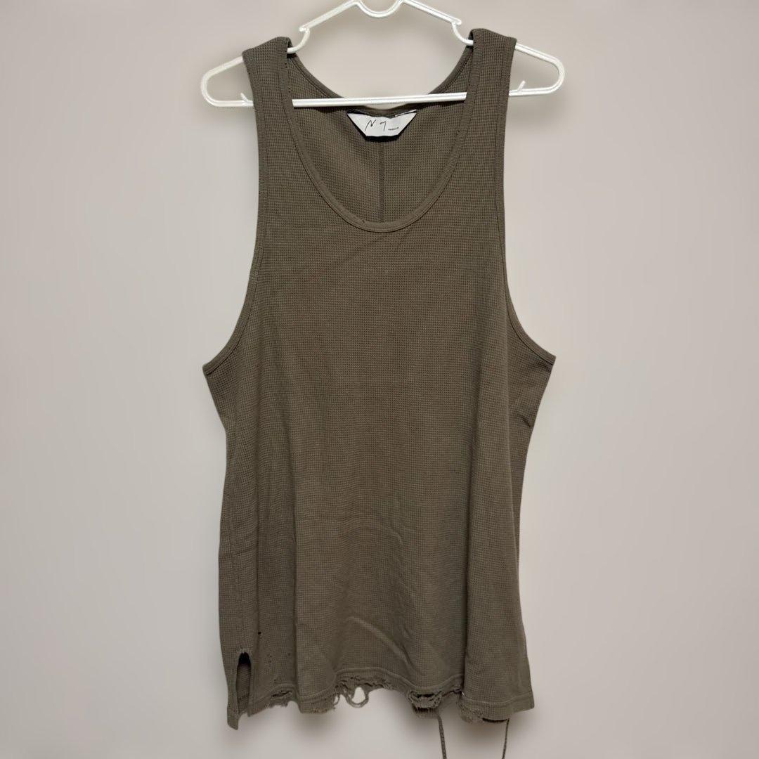 トップス ANCELLM DAMAGE WAFFLE TANKTOP