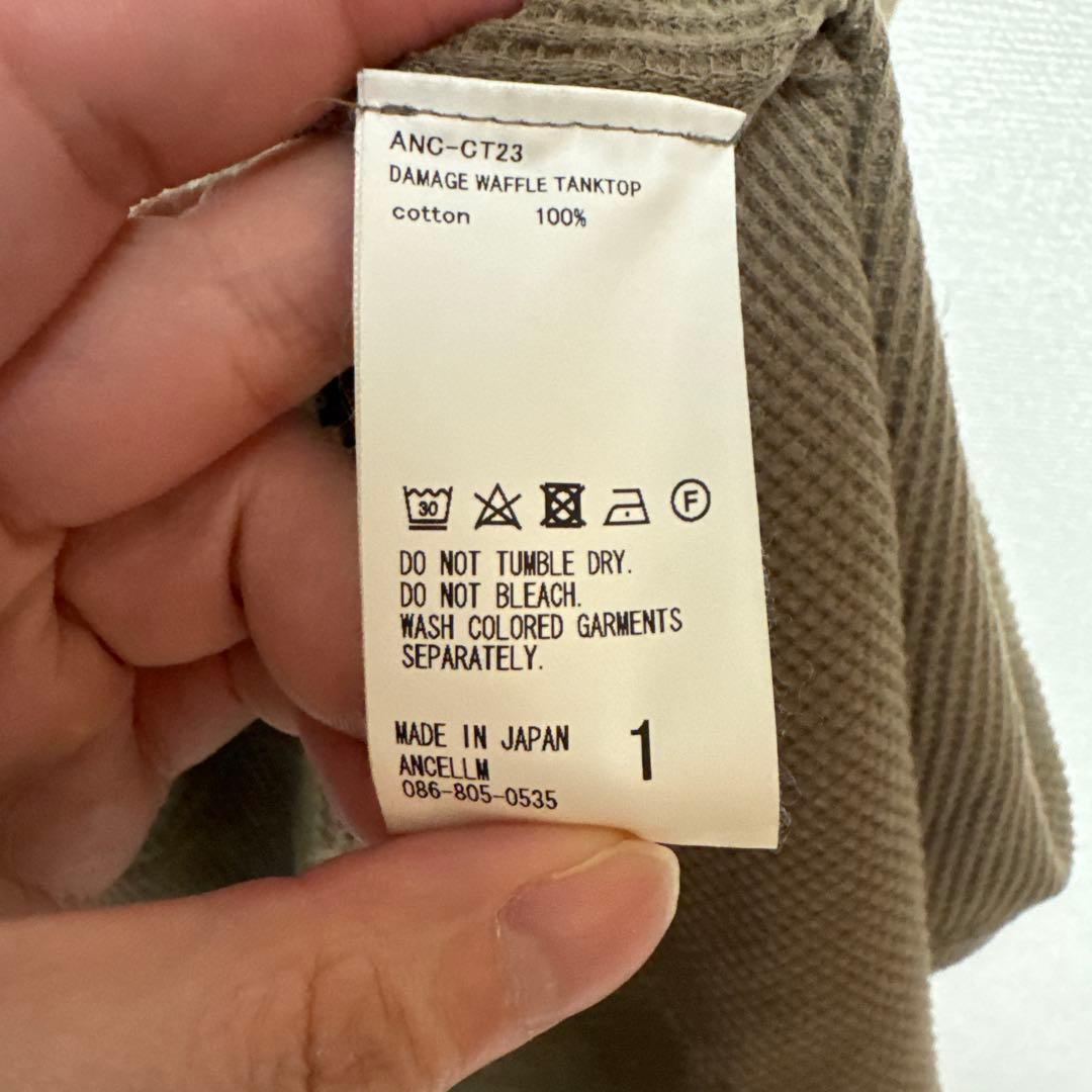 トップス ANCELLM DAMAGE WAFFLE TANKTOP
