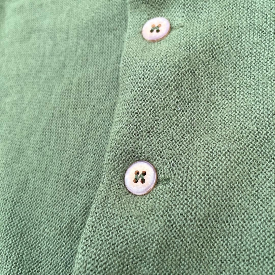 70s vintage JEFF MATES アクリルニットカーディガン L 緑