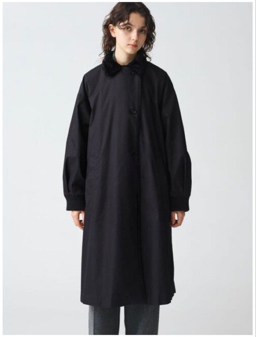 美品mizuiroind バックボアコート　ミズイロインド　黒