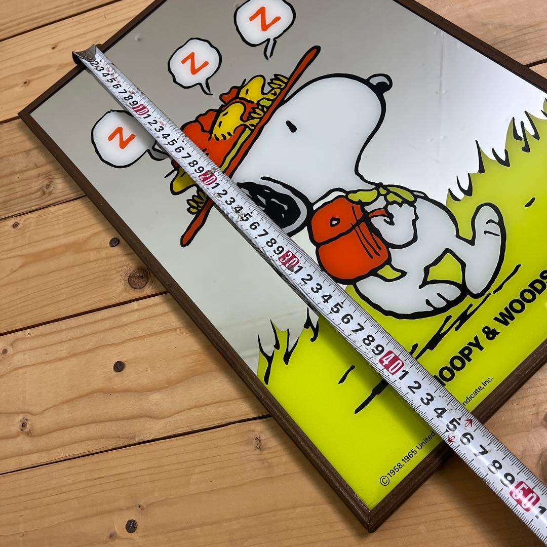 ビンテージ品 古雑貨◾️SNOOPY スヌーピー パブミラー 鏡 インテリア雑貨