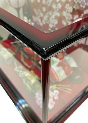 特別奉仕品 芥子親王 赤塗り 花梨ボカシケース入 雛人形 ひな人形 海外土産