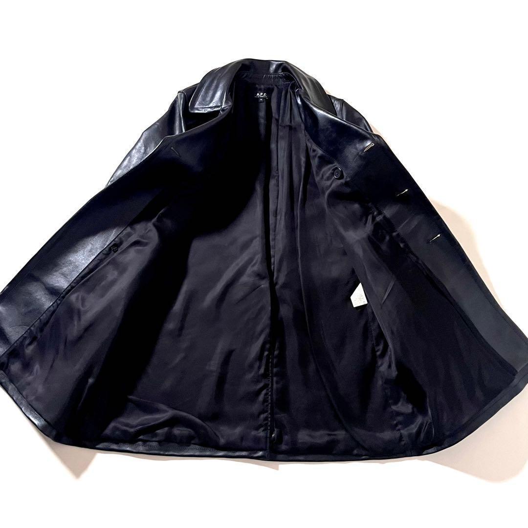 【美品】A.P.C.　レザー コート　ダブル　ブラック　黒　Mサイズ　アーカイブ