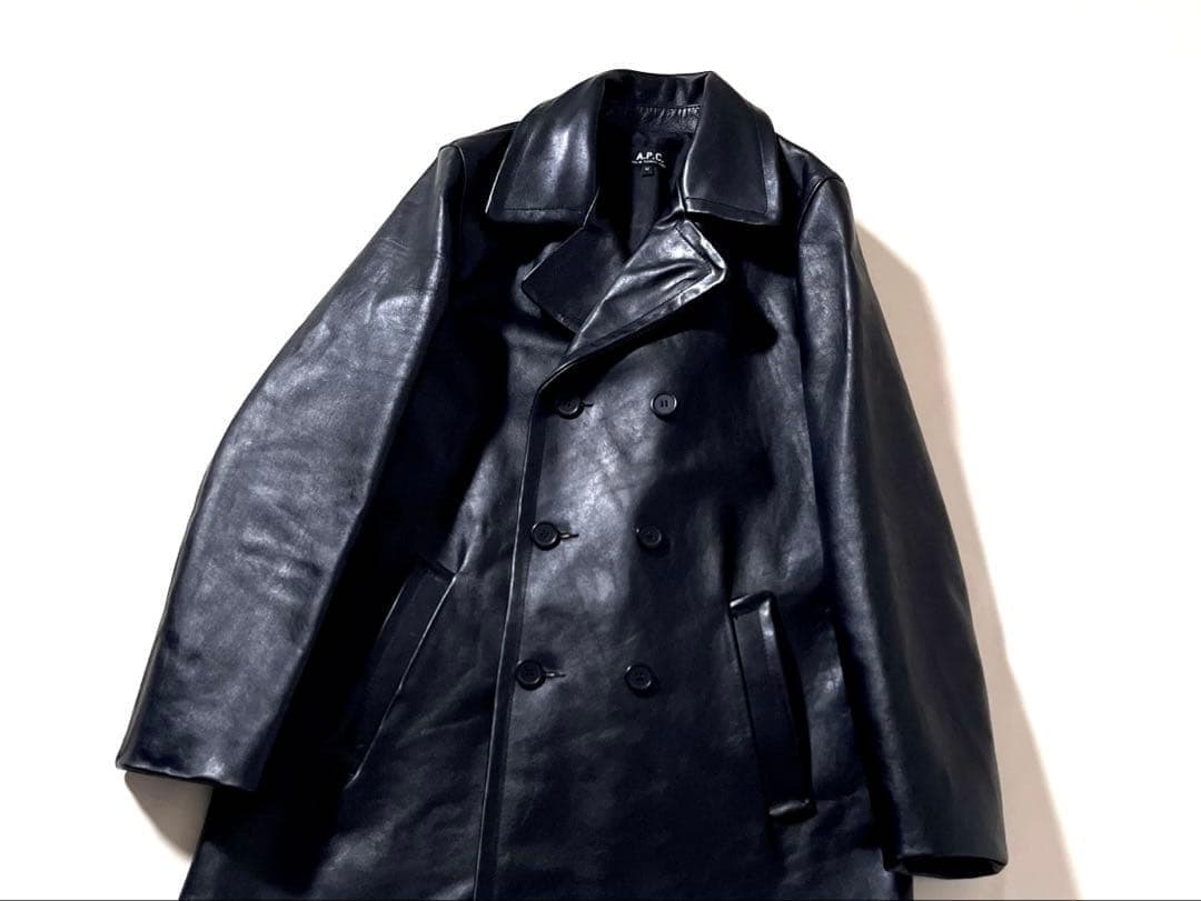 【美品】A.P.C.　レザー コート　ダブル　ブラック　黒　Mサイズ　アーカイブ