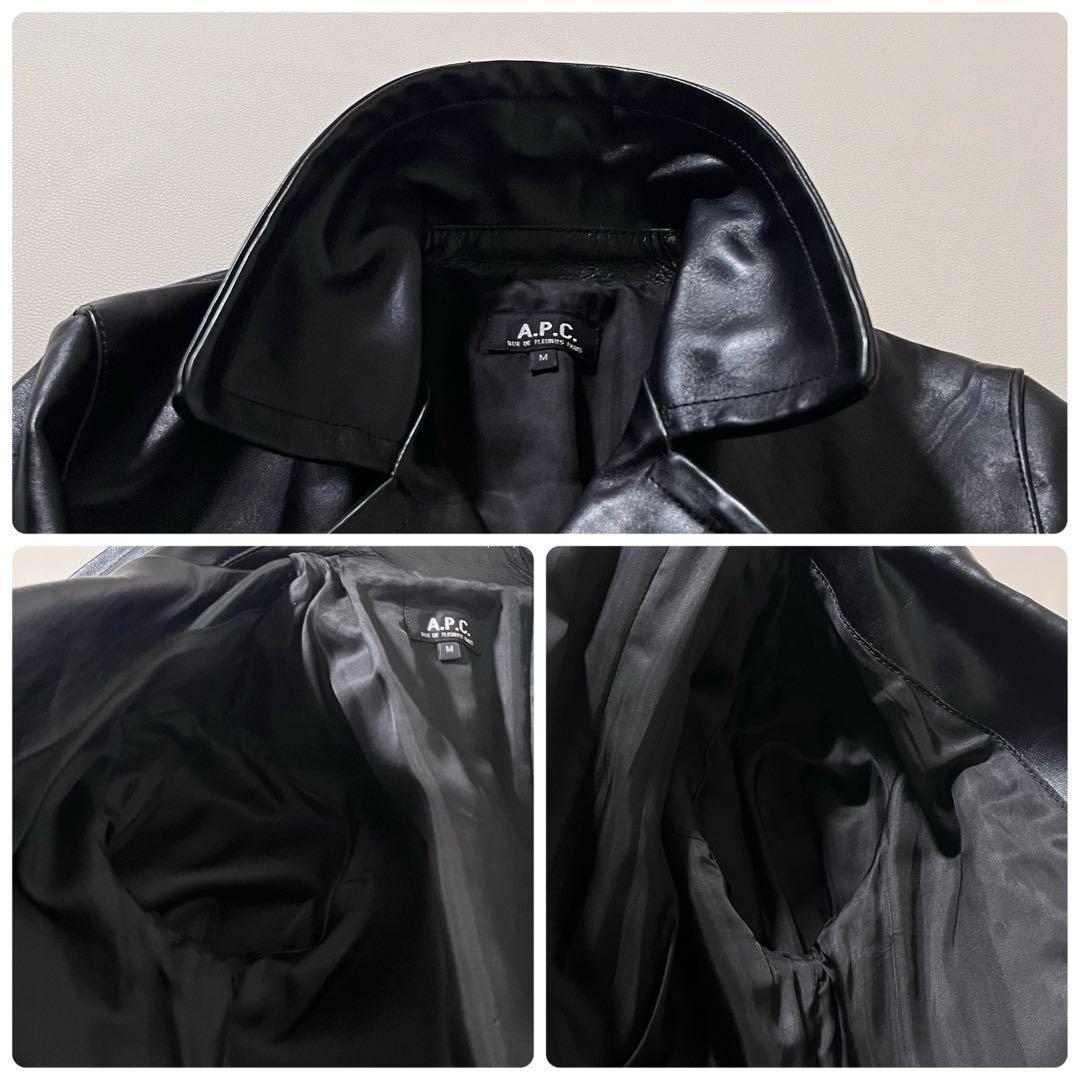 【美品】A.P.C.　レザー コート　ダブル　ブラック　黒　Mサイズ　アーカイブ
