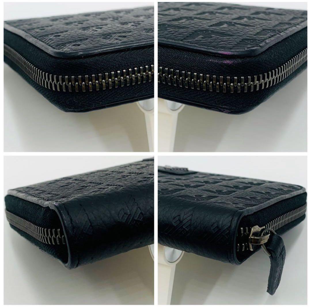 専用★EMPORIO ARMANI ラウンドジップ 型押し長財布★008