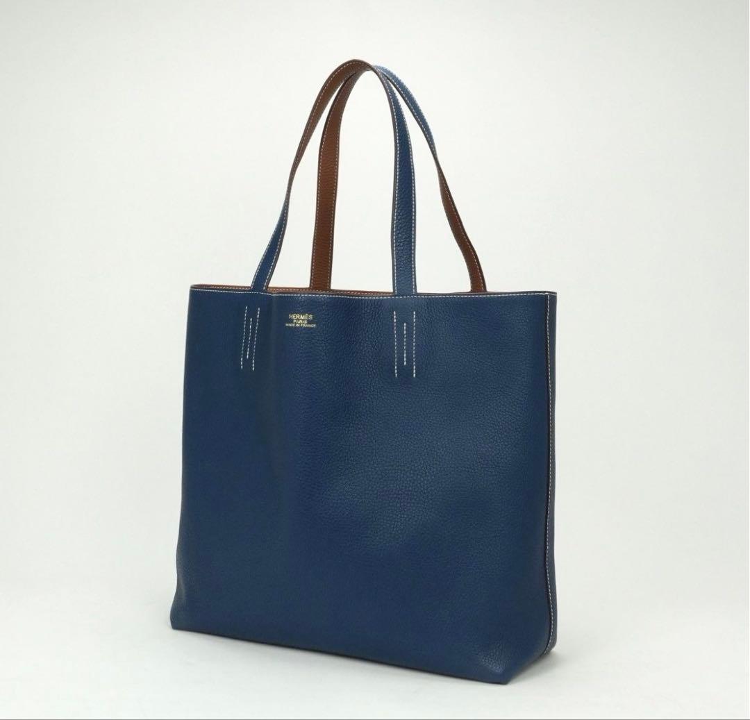 HERMES エルメス ドゥブルサンス36 リバーシブルモデル ブルー ブラウン