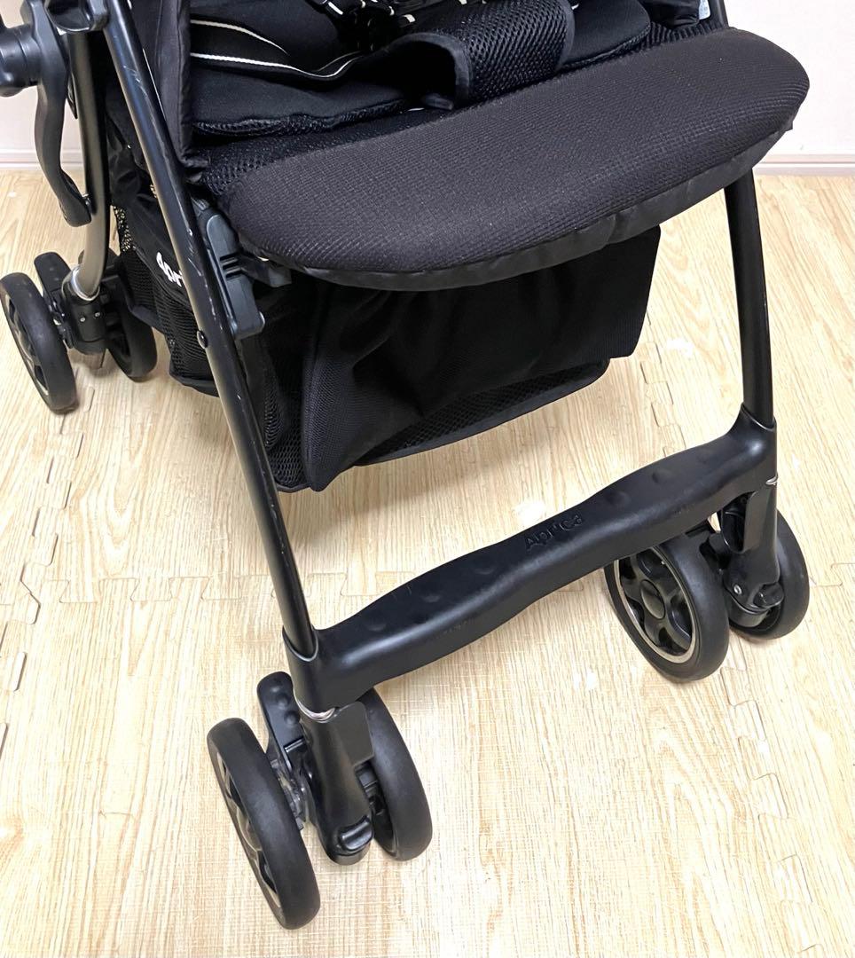 美品 送料無料 Aprica ベビーカー LUXUNA ラクーナ カモブラック