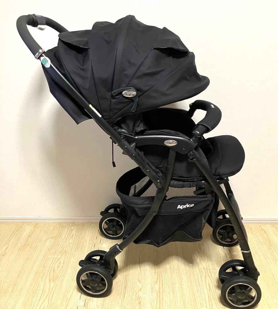 美品 送料無料 Aprica ベビーカー LUXUNA ラクーナ カモブラック