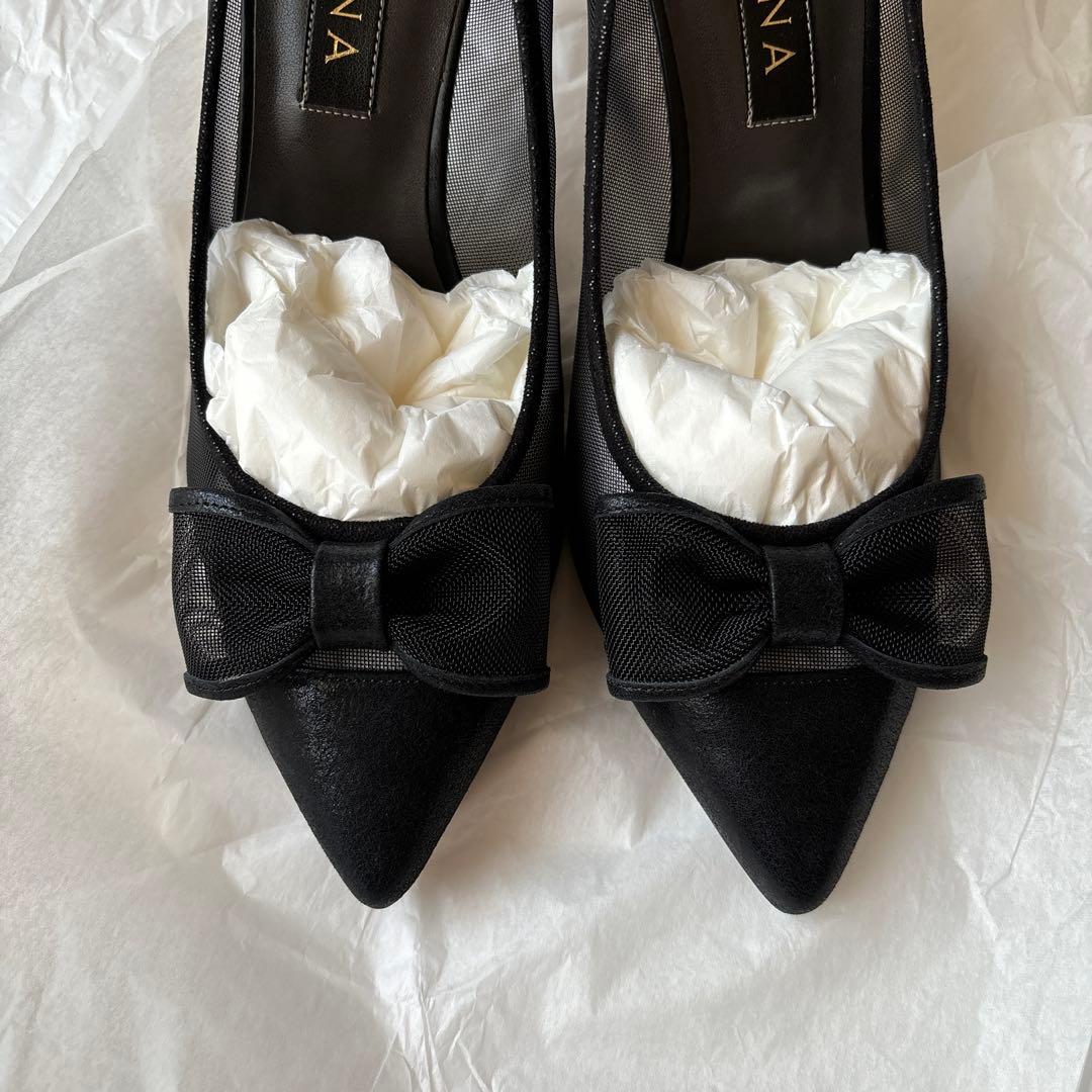 ダイアナ DIANA パンプス ヒール 黒 ブラック 24.5センチ