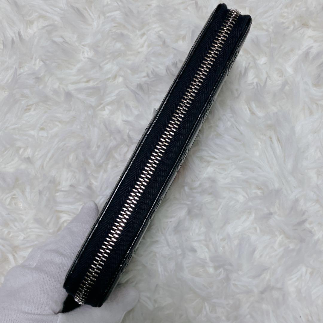 GUCCI 長財布 シェリーライン GG柄 シマレザー ネイビー