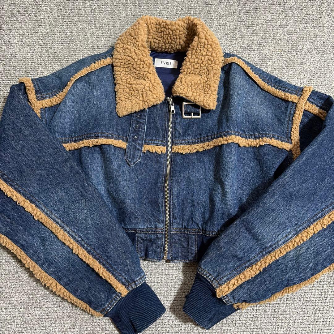 最終値下げ✨ 美品 人気 EVRIS エヴリス デニムボアブルゾン セットアップ