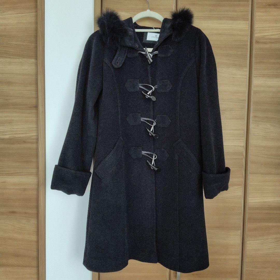 courreges コート ダッフルコート ブラック 38