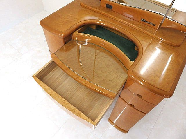 府中家具　バーズアイメープル 三面鏡ドレッサー 　　高級材 化粧台 W78cm