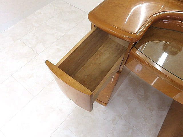 府中家具　バーズアイメープル 三面鏡ドレッサー 　　高級材 化粧台 W78cm