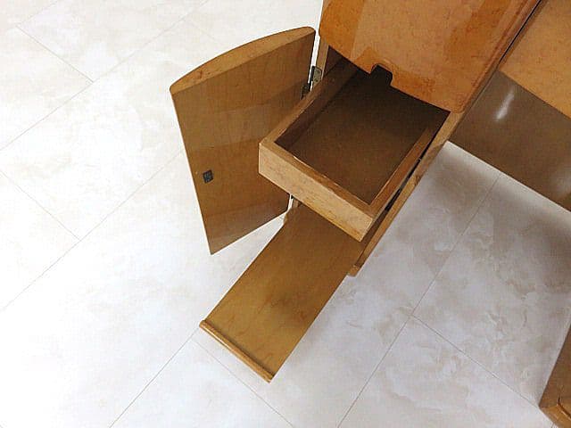 府中家具　バーズアイメープル 三面鏡ドレッサー 　　高級材 化粧台 W78cm