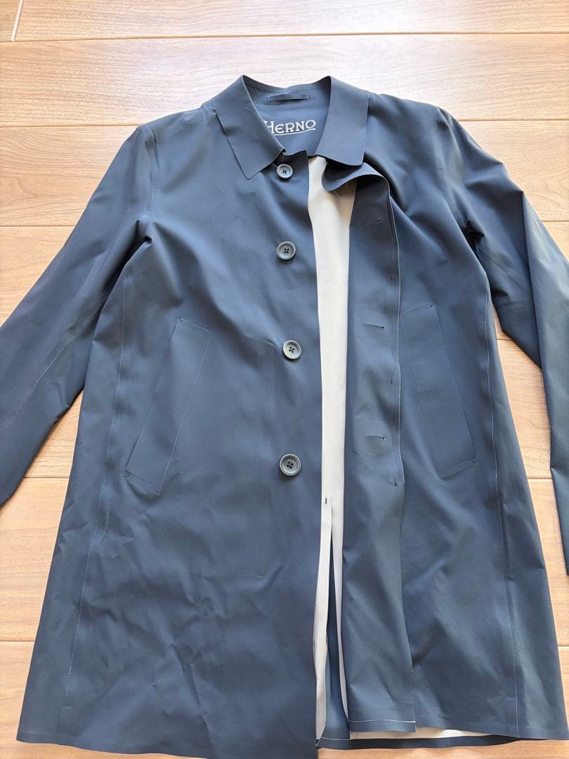 国内正規品　HERNO ヘルノ　ステンカラーコート ネイビー 50