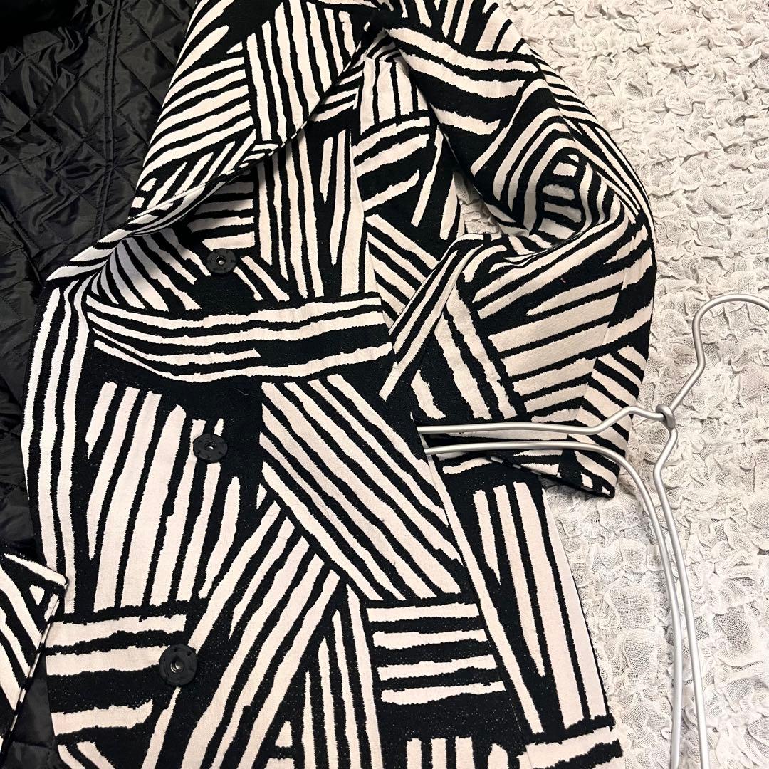 美品【ヒロココシノ ヒロコビス】2way ジャガード 中綿ライナー ロングコート