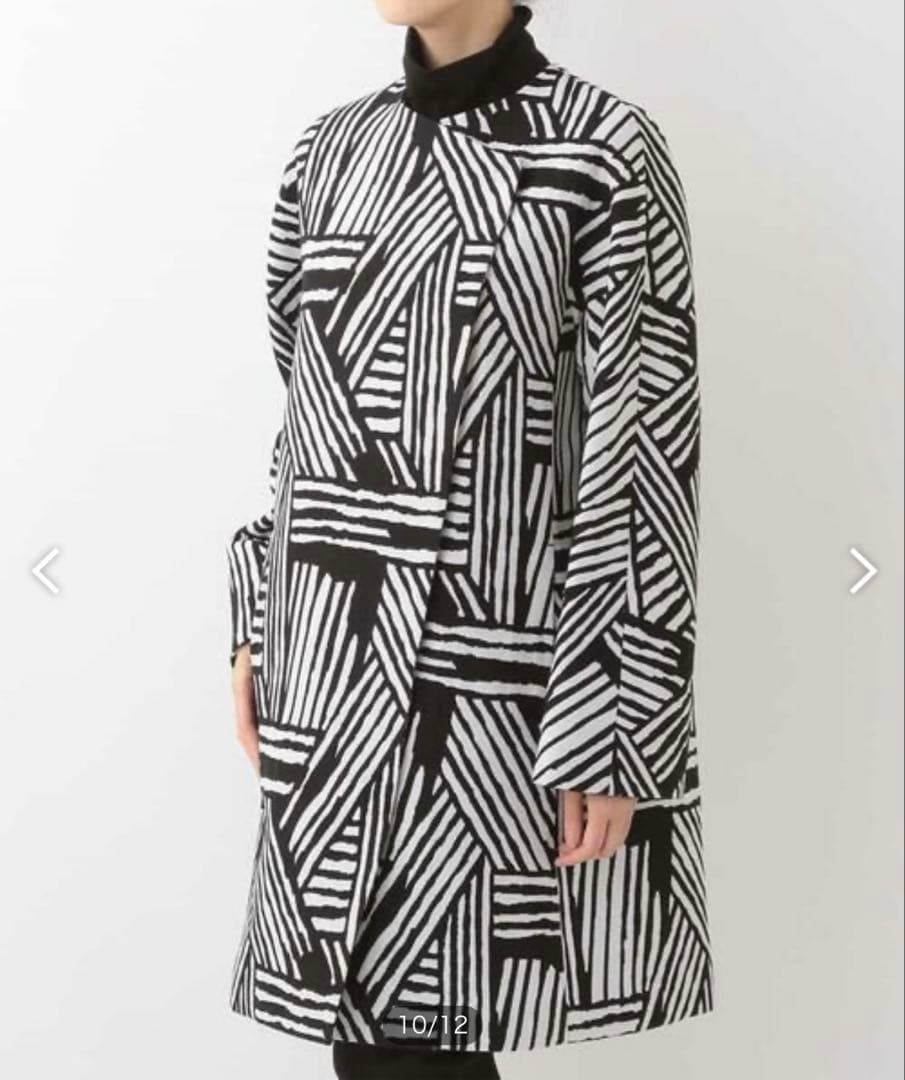 美品【ヒロココシノ ヒロコビス】2way ジャガード 中綿ライナー ロングコート