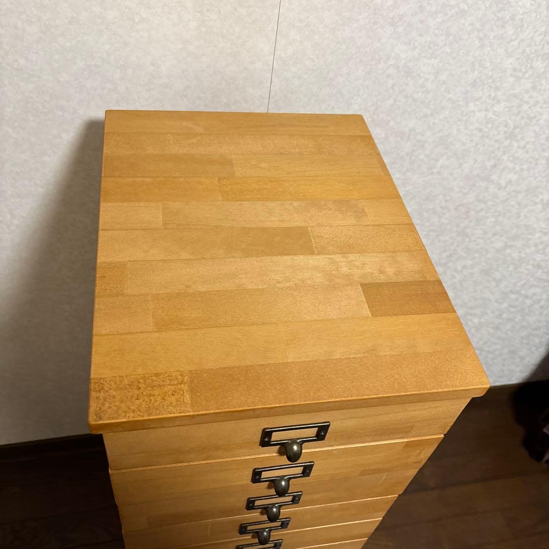 【美品】12段 天然木 チェスト キャスター付き