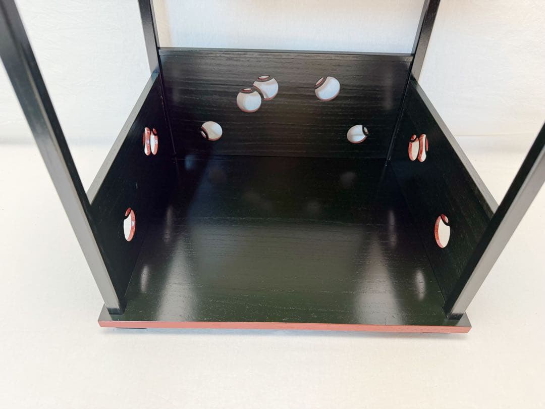美品 茶道具 円能斎好写 つぼつぼ 壺々棚 青漆爪紅 組み立式 紙箱