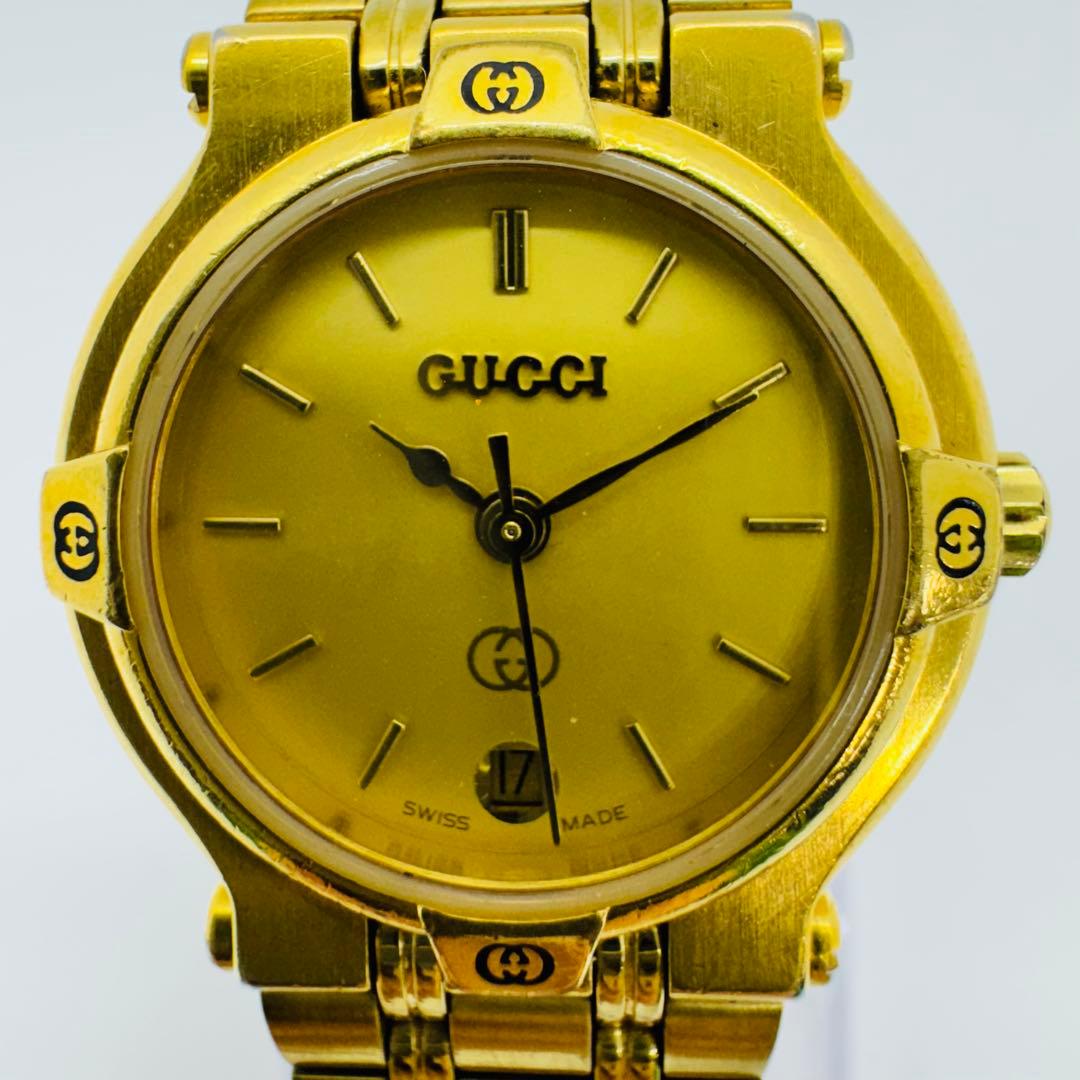 ✨GUCCI✨グッチ✨9200L✨デイト✨ゴールド文字盤✨レディース✨腕時計✨