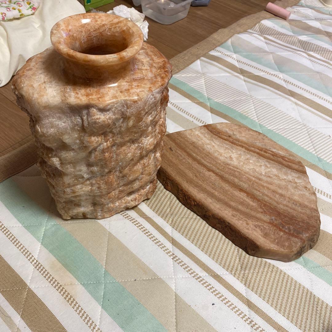 美品石筍 鍾乳石の花瓶 壺 天然石★花器 花入 石 インテリア アンティーク